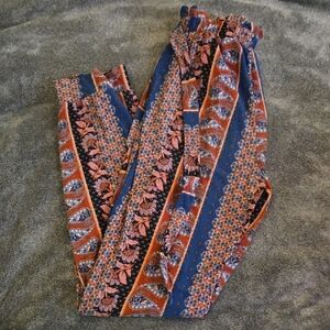 Mudd Blue and Orange Floral Pants